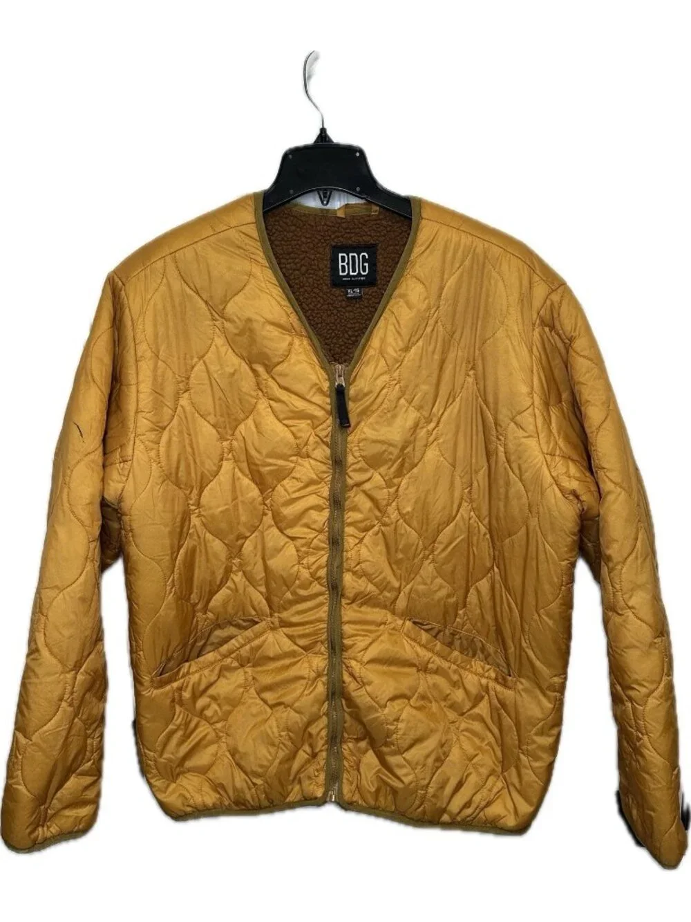 BDG Men’s Military-style Nylon quilted liner jacket Mustard XL